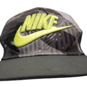 Nike True Camo Neon Yellow Logo Snapback Adjustable Baseball Cap Hat